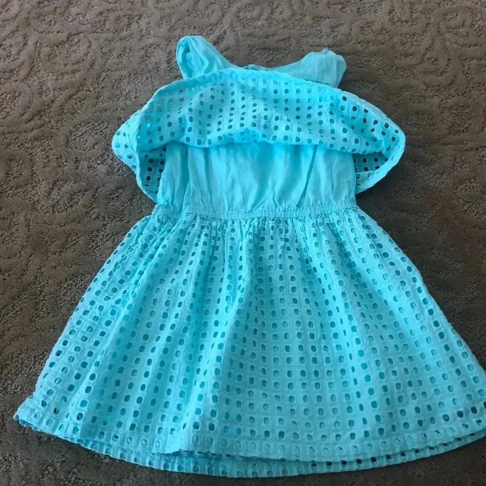 Cherokee girls aqua sundress dress 5t eyelet